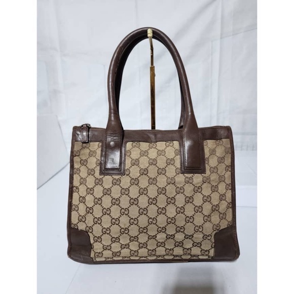 Authentic GUCCI GG Supreme Canvas Tote Bag Brown/Beige - Picture 1 of 14